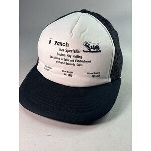 B Ranch Hay Farm Specialist  Mesh Snap Back Foam Farmer Trucker Hat Cap Vintage